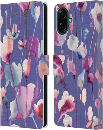 Vista 256 de Head Case Designs Officially Licensed Ninola Abstract Poppies Lilac Floral Leather Wallet Case Compatible with Samsung Galaxy A07 4G