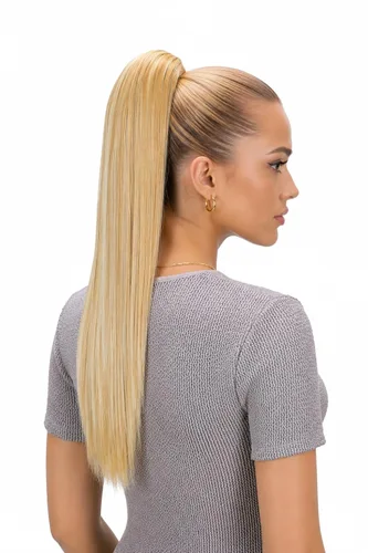 Vista 18 de CAISHA Extensiones de clip de cola de caballo de 20 pulgadas con pinza de mariposa recta rubio mezcla H55