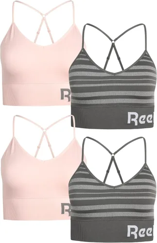 Vista 3 de Reebok Sujetador para mujer - Bralette sin costuras para mujer (paquete de 4)