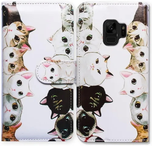 Vista 14 de Bcov Funda para Galaxy S9 Plus, funda de cuero con diseño de mandala de colores brillantes para Samsung Galaxy S9 Plus