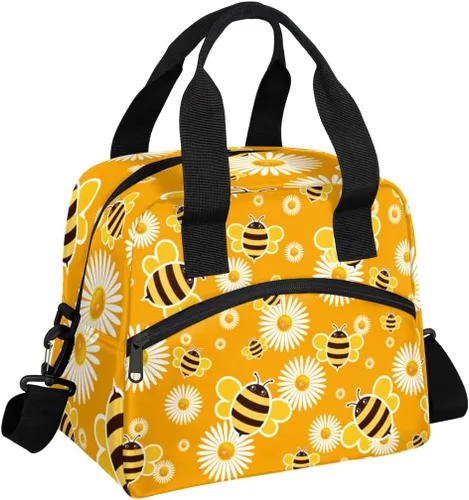 Vista 11 de Lonchera con bandera británica estadounidense, para mujeres, adultos, hombres, reutilizable, linda, lonchera de mano, bolsas enfriadoras