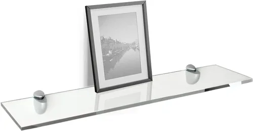 Vista 10 de Fab Glass and Mirror Kit de estante rectangular de vidrio flotante, 8 pulgadas de largo x 18 pulgadas de ancho, transparente