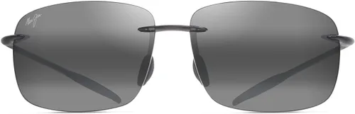 Vista 8 de Maui Jim Unisex Breakwall Rectangular Sunglasses Polarizado Hawaii negro/azul brillante