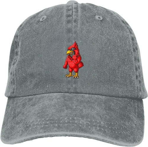 Vista 9 de Gorra de béisbol Angry Red Bird para hombres y mujeres, sombrero de vaquero vintage para adultos, Gris