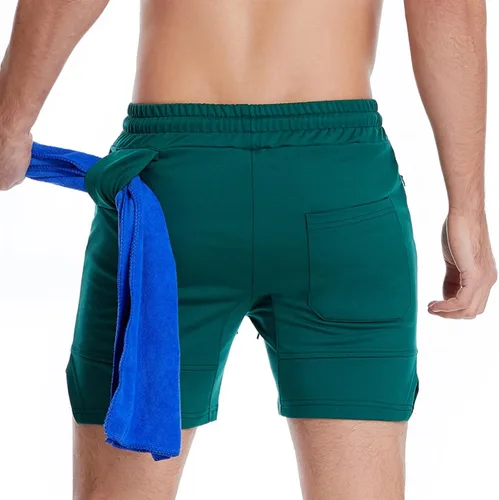 Vista 5 de Gym Shorts Men Workout Running Shorts Quick Dry Active 3 Inches Lightweight Breathable Training Shorts with Zipper Pockets
