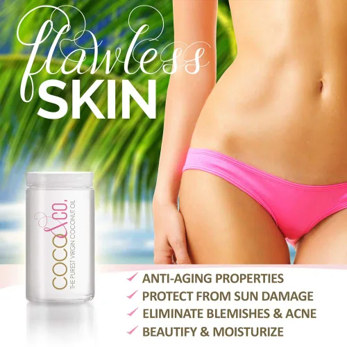 Vista 4 de COCO & CO. Aceite de coco orgánico puro extra virgen para cabello y piel, grado de belleza, mini frasco, 2 onzas (2 onzas (paquete de 4))