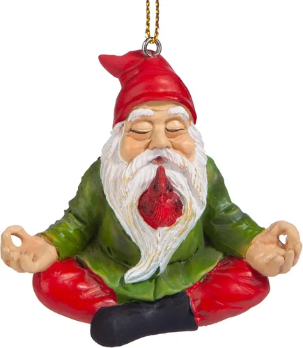 Vista 8 de Adorno navideño de gnomo zen: juego de 3