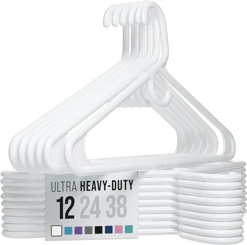 Vista 11 de NEATERIZE Perchas de ropa de plástico ultra resistentes - Aqua - Percha duradera para abrigos, trajes y ropa. Perchas De Ropa (Paquete de 12 - Aqua)