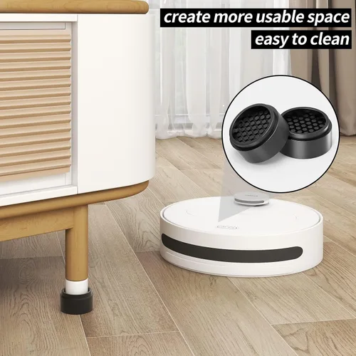 Vista 3 de Ezprotekt Elevadores de muebles redondos ajustables de 1 pulgada, elevadores apilables para muebles que crean una altura adicional de 1, 2 o 3