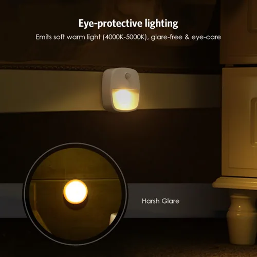 Vista 4 de AMIR Luz con sensor de movimiento mejorada para interiores, luces de escalera, funciona con pilas, luz nocturna LED inalámbrica adhesiva