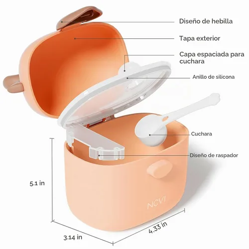 Vista 9 de NCVI - Contenedor de fórmula para llevar, dispensador de fórmula para bebés sobre la marcha con cuchara Multi-Purpose Storage Holder for Snacks