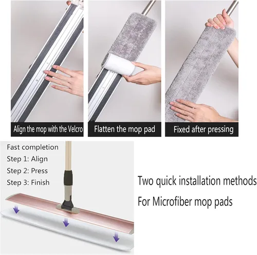 Vista 2 de Almohadillas de microfibra de 18 pulgadas, paquete de 6 cabezales de repuesto para mopas de microfibra para mopas húmedas y secas, almohadillas