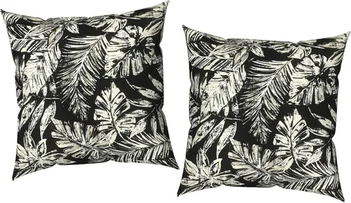 Vista 59 de Juego de 2 fundas cuadradas de 16 x 16 pulgadas para cojín de exteriores, fundas decorativas modernas para cojín de respaldo para muebles de patio