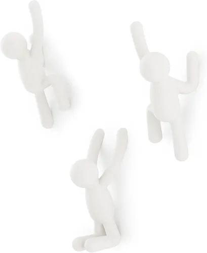 Vista 10 de Umbra Buddy Ganchos de pared decorativos montados en la pared para colgar abrigos, bufandas, bolsos, carteras, mochilas, toallas y más, juego de 3