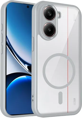 Vista 113 de Funda magnética transparente compatible con Xiaomi 17T, color negro 2 en 1 PC + TPU cubierta de teléfono a prueba de golpes, carcasa protectora