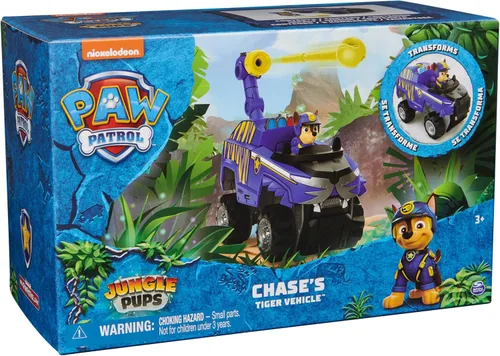 Vista 8 de Paw Patrol Jungle Pups, vehículo Chase Tiger, camión de juguete con figura de acción coleccionable, juguetes para niños y niñas a partir de 3 años