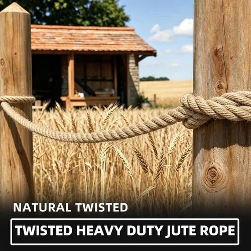 Vista 7 de Cuerda de yute trenzado (3/4 pulgadas x 20 pies), cuerda de cáñamo gruesa natural para manualidades, barandillas, hamaca, decoración