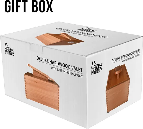 Vista 5 de Shoe Shine Valet Box - Cuidado de botas y zapatos de madera dura