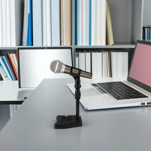 Vista 6 de Beaupretty Adjustable Rotation Table Top Mic Stand Clamp with U-shaped Holder Sturdy Metal Desktop Microphone Stand for Gaming Singing Professional