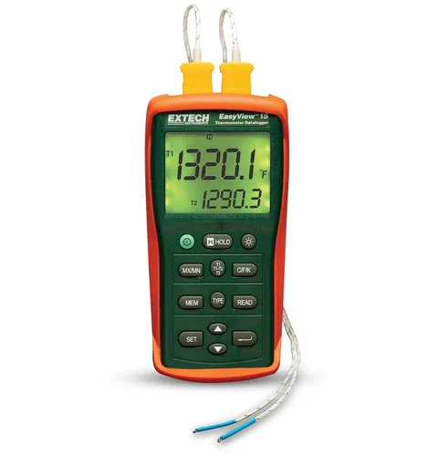 Vista 6 de Extech SDL200 Termómetro de cuatro canales SD Logger Registro de 4 canales, 6 tipos de termopar (J/K/E/T/R/S), RTD Pt100 de 2 canales, tarjeta SD