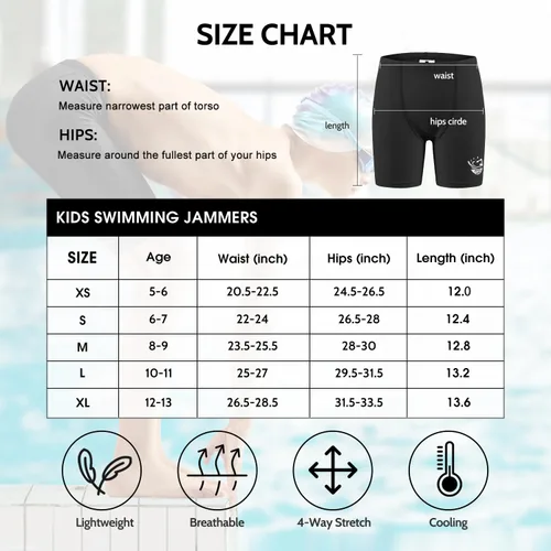 Vista 5 de FitsT4 - Traje de baño deportivo para niños y jóvenes, traje de baño competitivo de secado rápido, pantalones cortos de natación atléticos