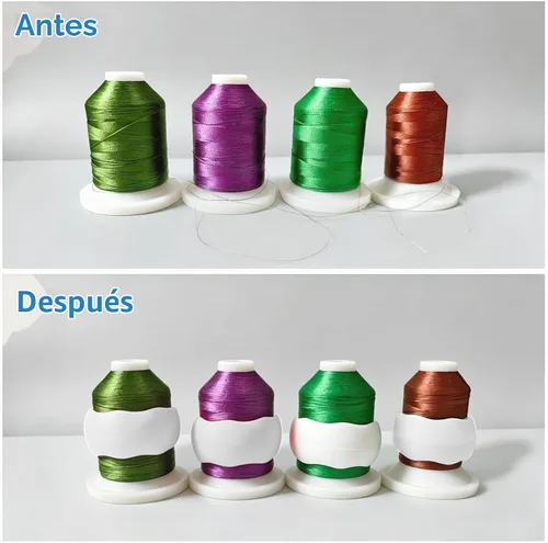 Vista 4 de Simthread Soporte de hilo de bordado blanco puro, mantiene el carrete de hilo organizado, soporte de carrete de hilo para hilo de bordar, costura