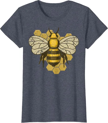 Vista 74 de Retro Beekeeper Beekeeper Honey Bumblebee Vintage Saves Bees T-Shirt Asphalt Grey