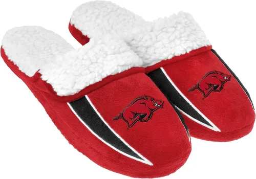 Vista 19 de FOCO mens NCAA College Team Logo Sherpa Moccasin Slippers