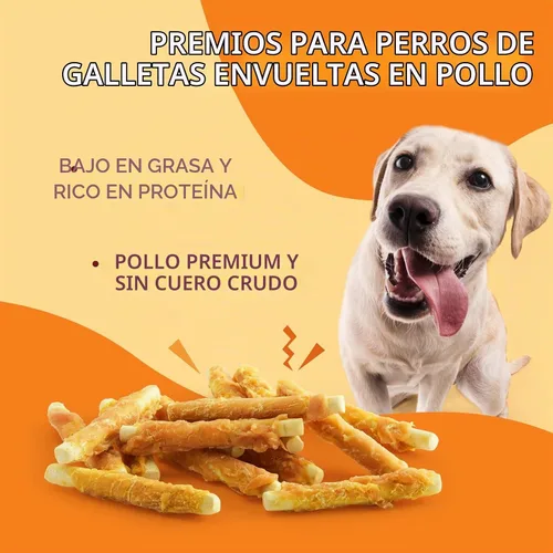 Vista 6 de Jungle Calling Galletas de pollo para perros, golosinas masticables suaves sin cuero crudo para recompensas de entrenamiento, 10.6 onzas