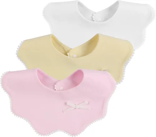 Vista 9 de Bamery Baberos tipo bandana para bebé, baberos de algodón blanco para babeo y dentición, absorbentes para niños y niñas