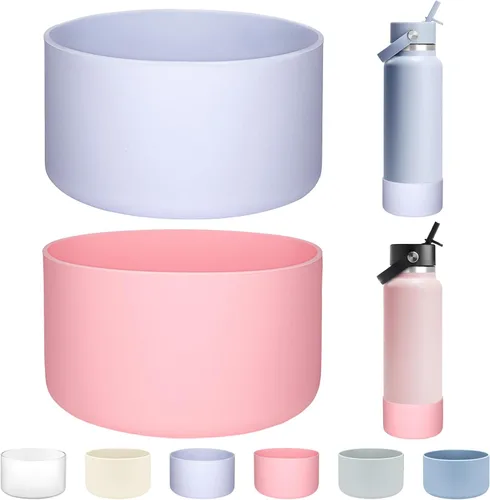 Vista 7 de HEYSKAY 2 piezas de botella protectora de silicona para botella de agua Hydro Flask, accesorios y compatible con Yeti, Iron Flask más marcas