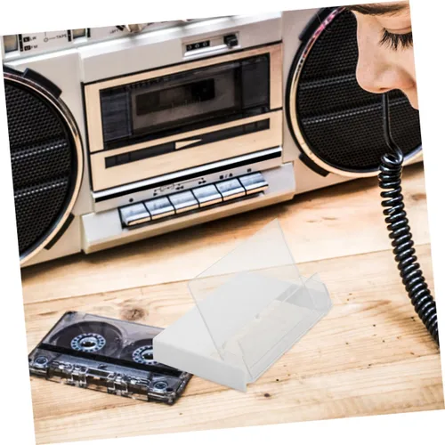 Vista 7 de Generic 5 unids retro cinta cassette retro decoración de audio grabación cassette cassette caso transparente cassette titular transparente cassette