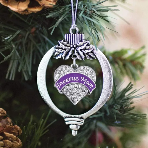 Vista 464 de Inspired Silver - Adorno con dije de hermana gemela - Adornos navideños de plata con circonitas cúbicas