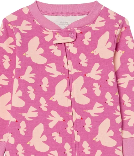 Vista 4 de Tienda Essentials Toddlers and Baby Girls' Snug-Fit Cotton Footed Sleeper Pajamas, Multipacks