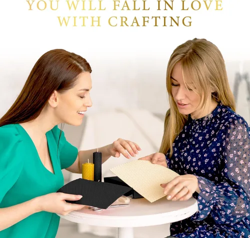 Vista 4 de Kit de fabricación de velas de cera de abejas, manualidades para adultos, mujeres, velas de lujo, regalos para mujeres, kits de bricolaje para artes