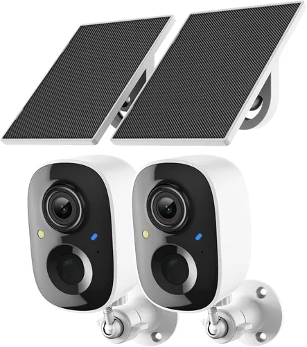 Vista 9 de Cámara de seguridad 2K inalámbrica para exteriores, cámaras WiFi alimentadas por energía solar para seguridad del hogar con detección de movimiento