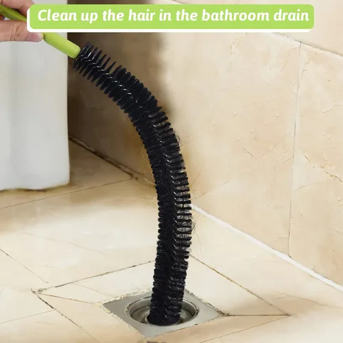 Vista 4 de Cepillo para Drenaje de Alcantarilla, Removedor de Obstrucciones de Drenaje, Herramienta Limpiadora Flexible de 17 Pulgadas con Serpiente Larga