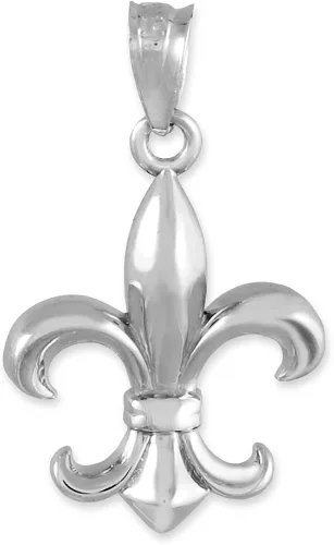 Vista 4 de Collar con colgante de plata de ley de FDJ con diseño de flor de lis