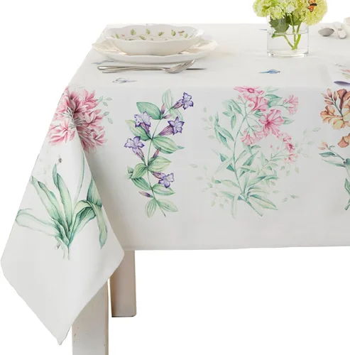 Vista 3 de Lenox Butterfly Meadow - Mantel de damasco multicolor, 52 pulgadas de ancho x 52 pulgadas de largo, cuadrado