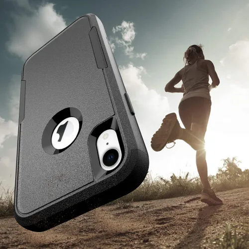 Vista 5 de Funda compatible con Apple iPhone XR, resistente [negra y negra] con [a prueba de golpes] [a prueba de caídas] fundas protectoras para iPhone XR