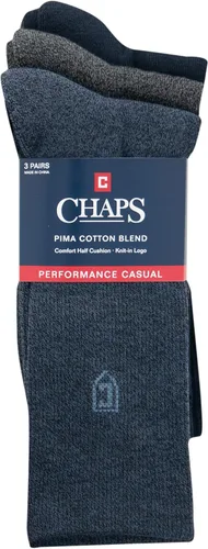 Vista 4 de Chaps Calcetines de vestir para hombre, paquete de 3 pares, colores sólidos surtidos y True Rib