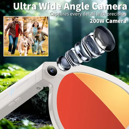 Vista 2 de Lentes inteligentes con cámara, lentes de sol Bluetooth AI, traducción, control de voz, reproducción de música para viajes, conferencias y vlogging