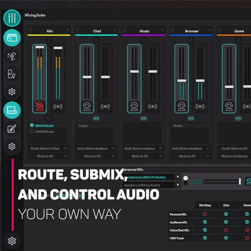 Vista 7 de BEACN Studio (Dark) - Interfaz de audio USB XLR, cadena de micrófono DSP Oscuro
