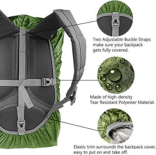 Vista 4 de Frelaxy - Funda impermeable para mochila, nivel de impermeabilidad de 10000 mm, estructura multicapa ultrarresistente mejorada, correa con hebilla