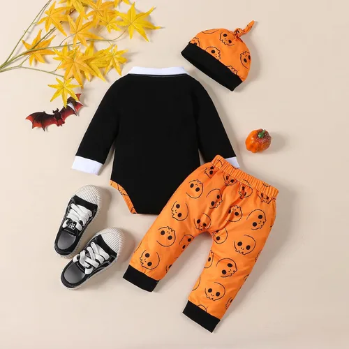 Vista 9 de VINUOKER Conjunto de ropa de caballero para bebé, traje de Navidad, traje de Navidad, mono de bebé, 3 piezas, conjunto de algodón