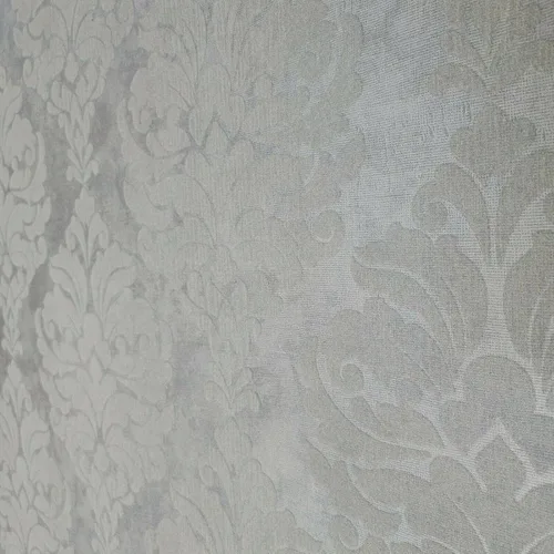 Vista 5 de Papel Pintado Flocado Gris Plata Metálico Flocado Damasco Terciopelo Revestimientos De Paredes 3D
