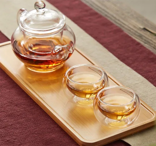 Vista 4 de Tetera pequeña, tetera de vidrio con infusor, tetera para té suelto, 8 onzas