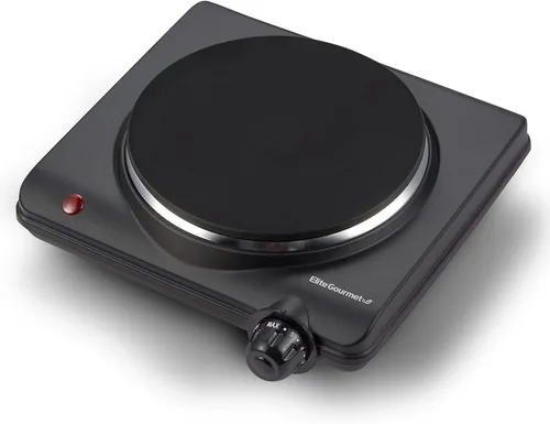 Vista 8 de Elite Gourmet Quemador eléctrico para encimera, placa caliente de hierro fundido de 1000 W, 7 ajustes de calor, estufa portátil para RV, dormitorio