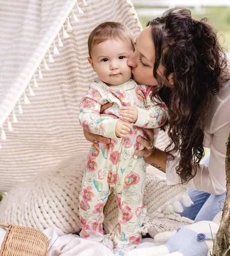 Vista 3 de Burt's Bees Baby Sleep & Play - Pijama de una pieza para bebés niñas, enterizo de 100% algodón orgánico con cremallera frontal, rómper de bebé