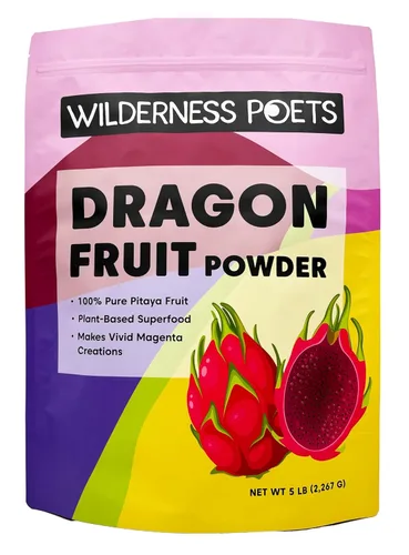 Vista 12 de Wilderness Poets Polvo de fruta de dragón liofilizado - Pitahaya rosa (32 onzas)